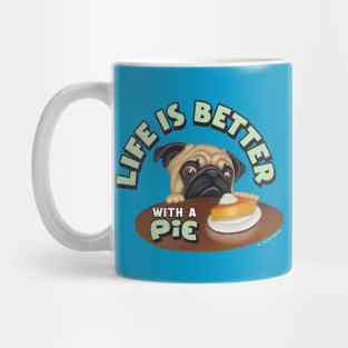 Cute great wonderful awesome Pug Eying Pie on Table Mug